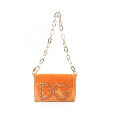 Pre-owned Dolce & Gabbana Orange Fabric Shoulder Bag ()
