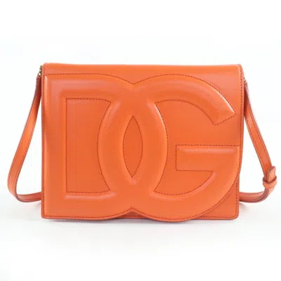 Pre-owned Dolce & Gabbana Orange Leather Clutch Bag Shoulder Bag ()