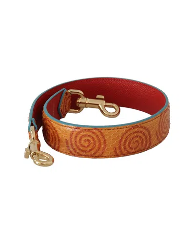 Dolce & Gabbana Chic Orange Leather Shoulder Strap Accessory In Brown