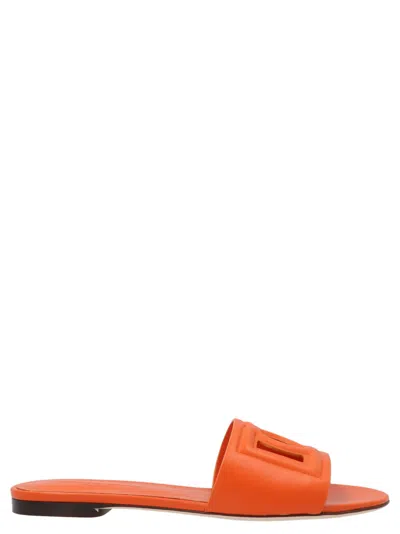 DOLCE & GABBANA ORANGE LOGO SANDALS
