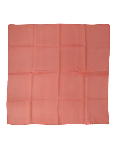 Dolce & Gabbana Orange Silk Neck Wrap Square Foulard  Scarf In Pink