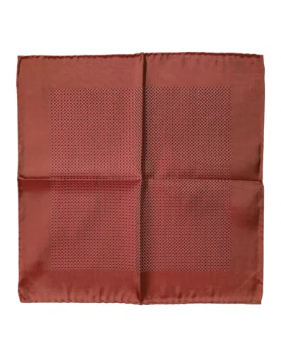 Dolce & Gabbana Orange Silk Square Men Foulard Scarf