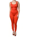 Dolce & Gabbana Orange Sleeveless Bodycon Jumpsuit Dress In Orange