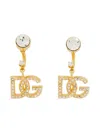 Dolce & Gabbana Logo Earrings With Crystal And Rhinestone Embellishments