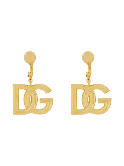 Dolce & Gabbana Orecchini Con Logo Dg In Gold