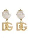 Dolce & Gabbana Logo Faux Pearl Earrings