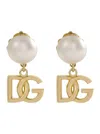 Dolce & Gabbana Logo Faux Pearl Earrings