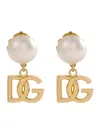Dolce & Gabbana Logo Faux Pearl Earrings