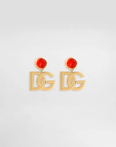 Dolce & Gabbana Clip Earrings With Logo In Gold