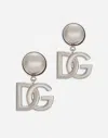 Dolce & Gabbana Dg-logo Clip-on Earrings In Silver