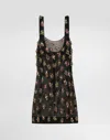 Dolce & Gabbana Organza Dress With Embroidery In Black