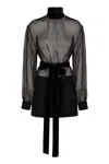 Dolce & Gabbana High Collar Long Sleeve Dress In Black