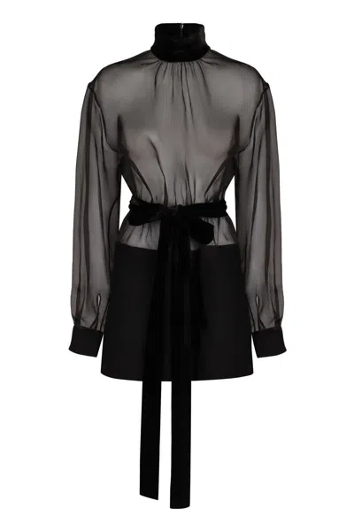 Dolce & Gabbana Black Organza Mini Dress