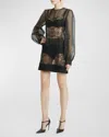 Dolce & Gabbana Organza Lace Mini Dress In Black