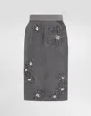Dolce & Gabbana Organza Midi Skirt With Flower Embroidery In Multicolor