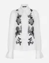 Dolce & Gabbana Pussy-bow Silk-blend Shirt In White