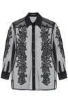 Dolce & Gabbana Organza Shirt With Lace Inserts In Black