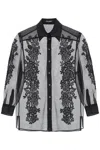 Dolce & Gabbana Organza Shirt With Lace Inserts In Black