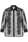 Dolce & Gabbana Organza Shirt With Lace Inserts In Black