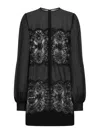 Dolce & Gabbana Women's Silk Blend Organza Cream Texture Dress In Black