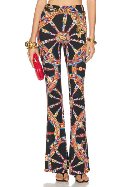 Dolce & Gabbana Organzino Pes Caretto Print Flare Pant In Multi