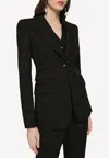 Dolce & Gabbana Ornamental Jacquard Single-breasted Blazer In Black