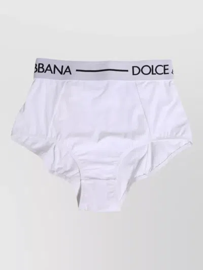 Dolce & Gabbana Ortensia Beachwear High Waist Bikini Bottom In White