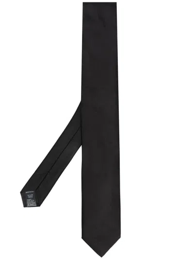 Dolce & Gabbana Logo-jacquard Silk Tie In Black