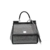 Dolce & Gabbana Sicily Medium Handbag With Crystals In Black
