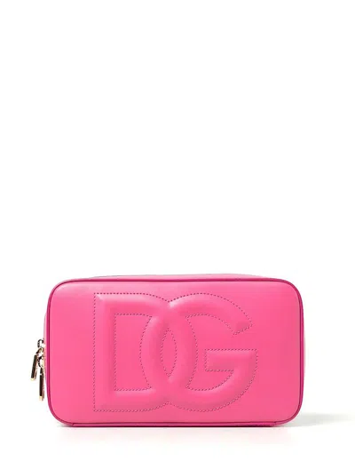 Dolce & Gabbana Embossed-logo Cross-body Bag In Red