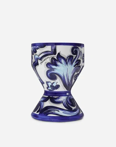 Dolce & Gabbana Outdoor Vase Small In Blue