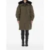 Dolce & Gabbana Padded Coat With Faux Fur Trim In Green