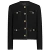 Dolce & Gabbana Black Crop Jacket With Front Pockets In Virgin Wool Blend Woman In Black