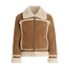 Dolce & Gabbana Suede Shearling Jacket In Multi