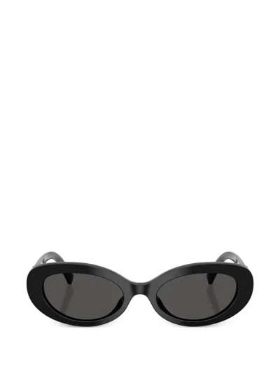 Dolce & Gabbana Oval-frame Sunglasses In Black