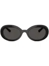 Dolce & Gabbana Logo-embossed Round-frame Sunglasses In Black