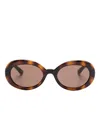 Dolce & Gabbana Oval-frame Sunglasses In Brown