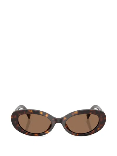 Dolce & Gabbana Oval-frame Tortoiseshell Sunglasses In Brown