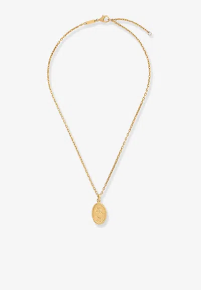 Dolce & Gabbana Oval Medal Pendant Necklace In Gold