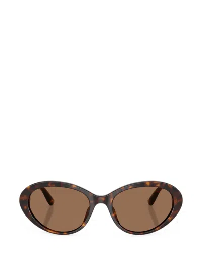Dolce & Gabbana Oval-frame Sunglasses In Brown