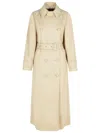Dolce & Gabbana 'over' Beige Polyester Blend Trench Coat In Neutrals