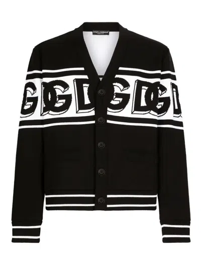 Dolce & Gabbana Oversized Cardigan With Buttons In Black