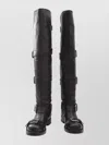Dolce & Gabbana Over-the-knee Leather Boots Buckle Detail In Multi