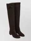 Dolce & Gabbana Over-the-knee Suede Block Heel Boots In Brown