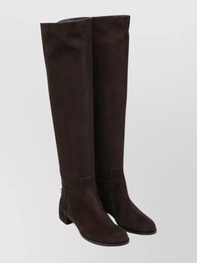 DOLCE & GABBANA OVER-THE-KNEE SUEDE BLOCK HEEL BOOTS