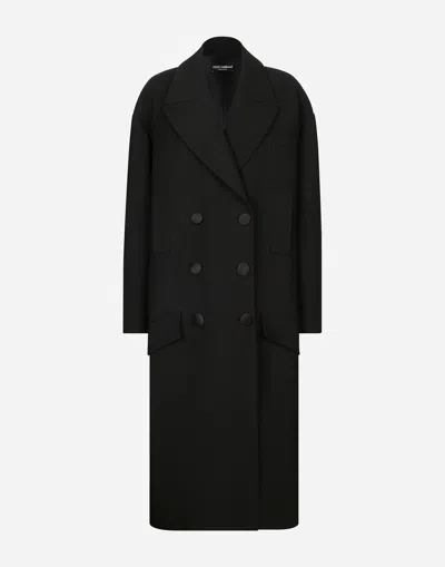 Dolce & Gabbana Dolce  Gabbana Oversized Double Breasted Coat In Black