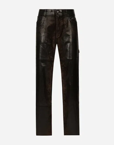 Dolce & Gabbana Oversize Jeans With Side Pocket In Multicolor