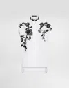 Dolce & Gabbana Oversize Cotton Poplin Shirt With Lace Appliqués In White