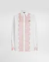 Dolce & Gabbana Lace-trim Cotton Button-down Shirt In White