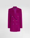 Dolce & Gabbana Oversize Double-breasted Cashmere Jacket In Fuchsia